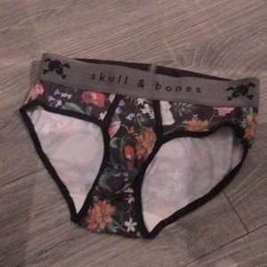 Skull and bones floral briefs